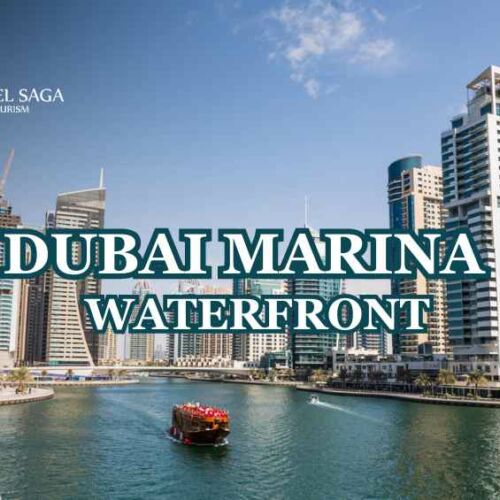 DUBAI MARINA WATERFRONT blog banner by travel saga tourism