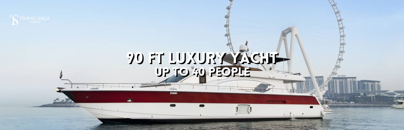 90 Ft Luxury Yacht | 90 Ft Yacht banner by Travel Saga Tourism