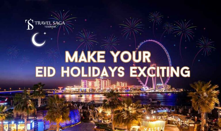 Dubai's Eid Celebration places blog banner by Travel Saga Tourism