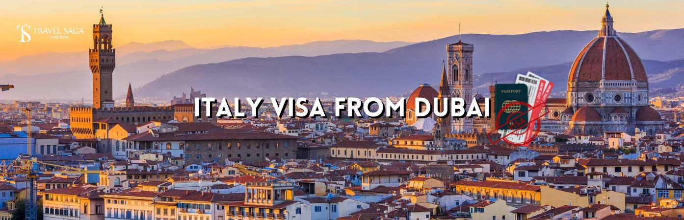 Italy visit Visa from Dubai | italy visa application BT banner by Travel Saga Tourism