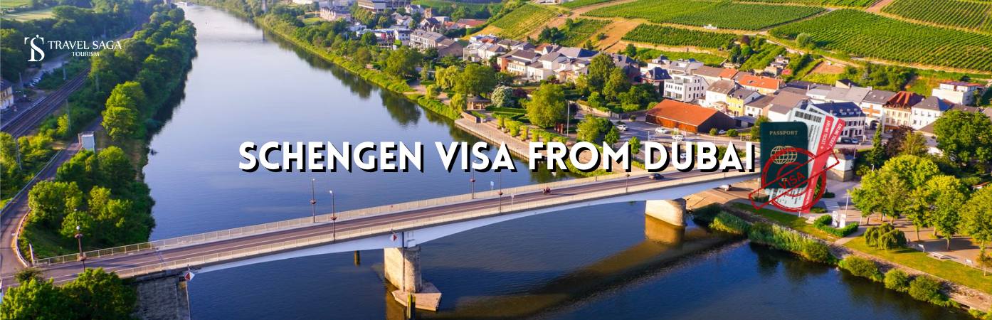 Schengen visa application | Schengen Visa from Dubai BT banner by Travel Saga Tourism