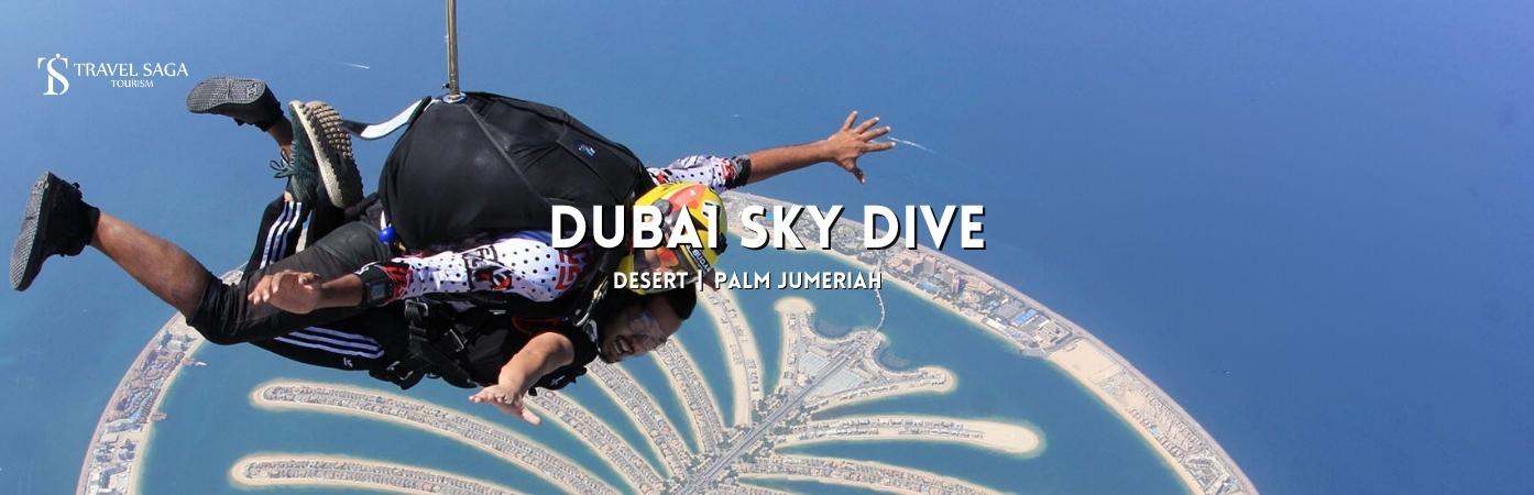 skydive Dubai price | skydive Dubai palm BT banner Travel Saga Tourism