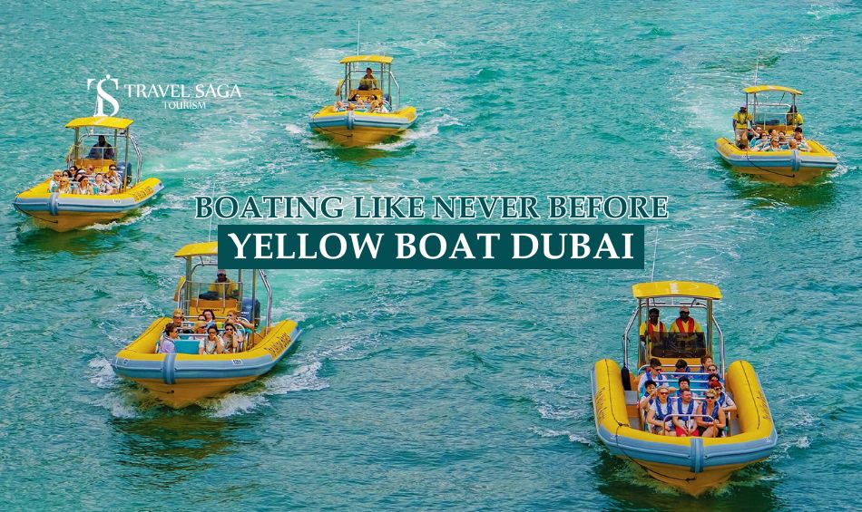 Yellow boat Dubai blog banner by Travel Saga Tourism