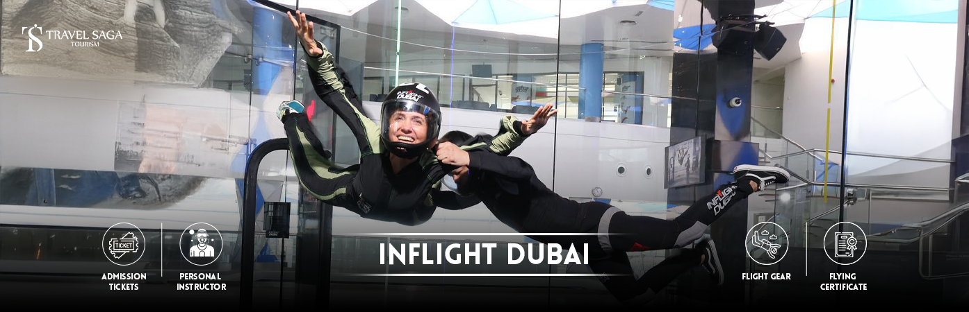 Inflight Dubai | Indoor Skydive Experience BT Banner by Travel Saga Tourism