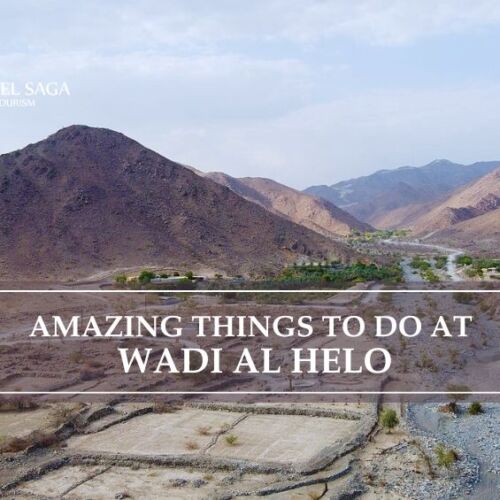 Wadi Al Helo Sharjah and Wadi Al Helo village blog banner by Travel Saga Tourism