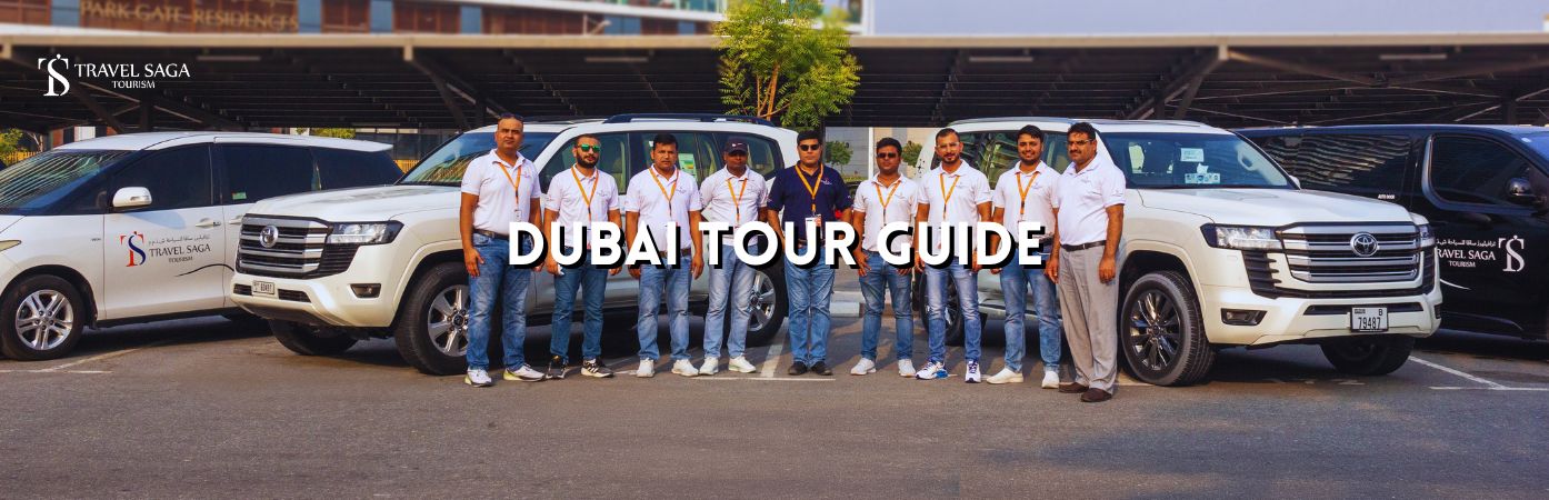 our guide in Abu Dhabi | private tour guide in dubai bt banner by Travel Saga Tourism