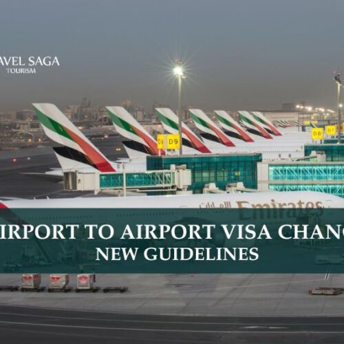 Airport to Airport Visa Change and airport to airport visa change dubai blog banner by Travel Saga Tourism