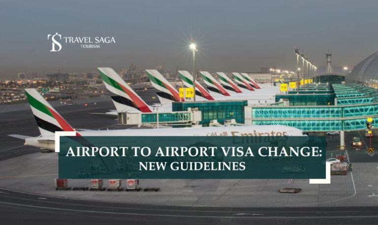 Airport to Airport Visa Change and airport to airport visa change dubai blog banner by Travel Saga Tourism