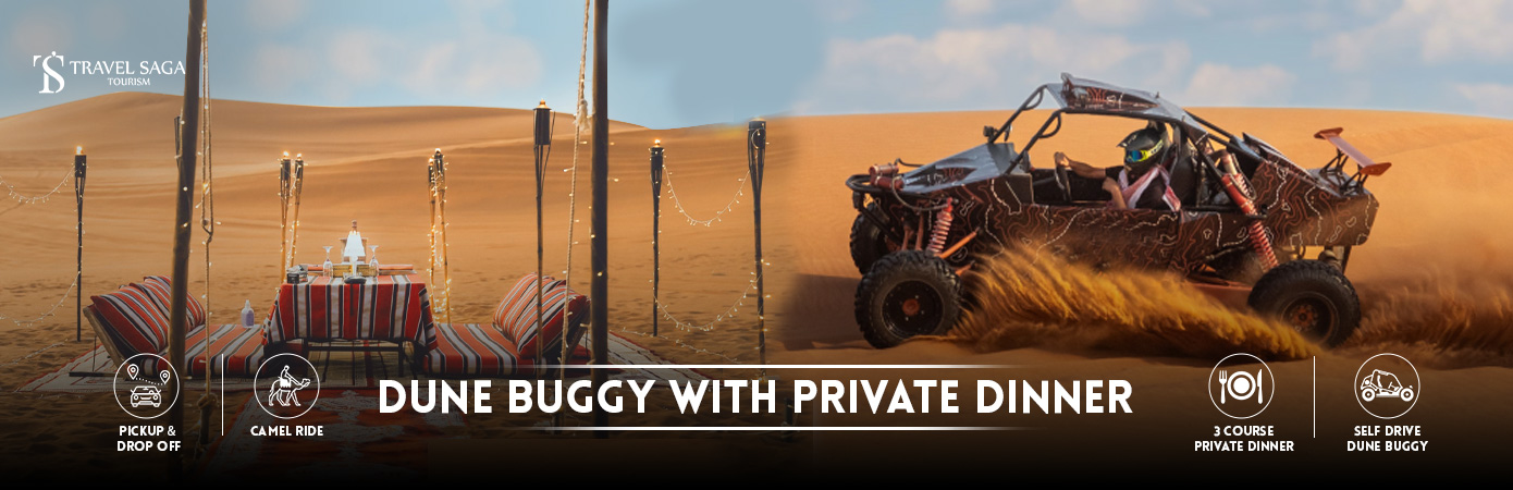 Dune Buggy with Private dinner and Dune Buggy Safari with dinner banner Travel Saga Tourism