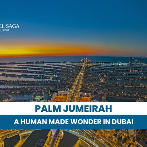 Dubai Palm Jumeirah and Palm Jumeirah Beach Blog Banner By Travel Saga Tourism