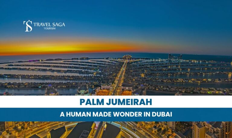 Dubai Palm Jumeirah and Palm Jumeirah Beach Blog Banner By Travel Saga Tourism