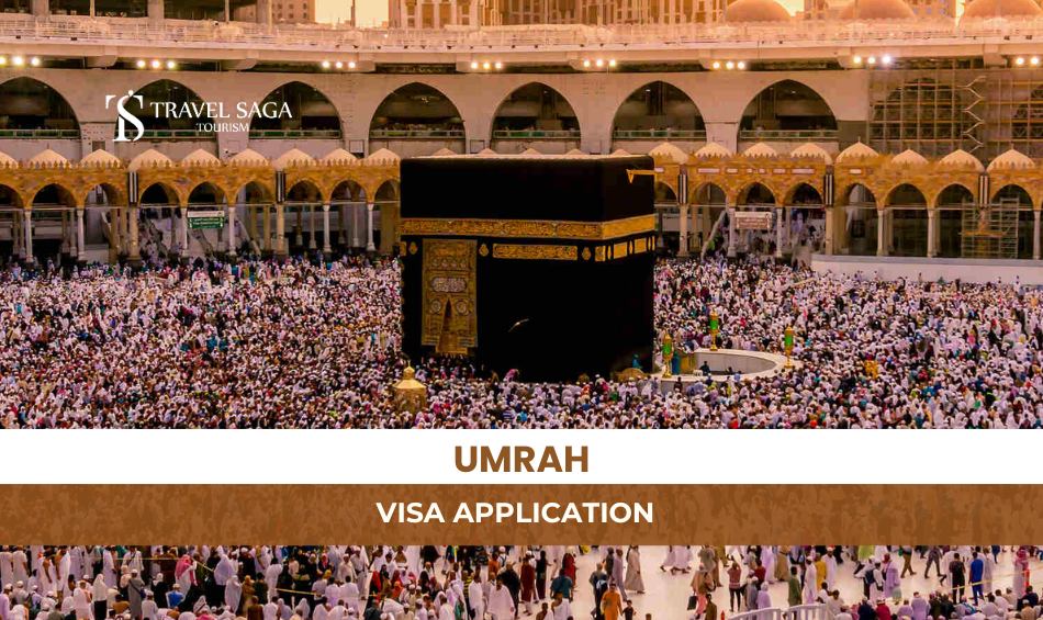 Umrah Visa from Dubai and Umrah Tourist Visa Blog Banner By Travel Saga Tourism