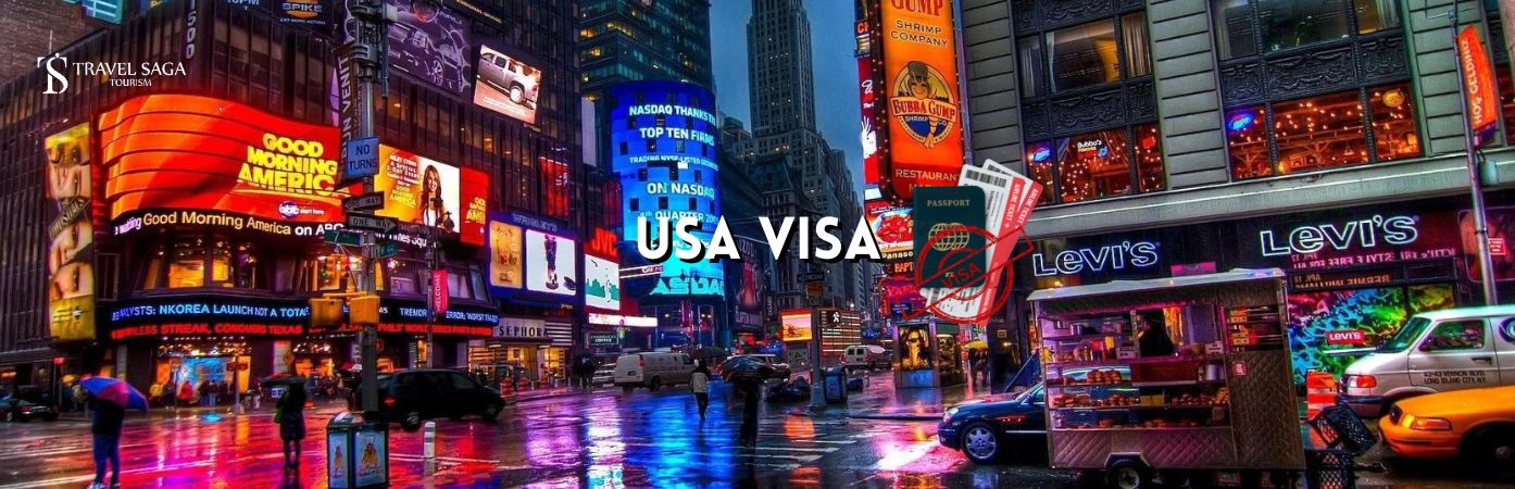 USA Visit Visa and USA Tourist Visa BT banner By Travel Saga Tourism