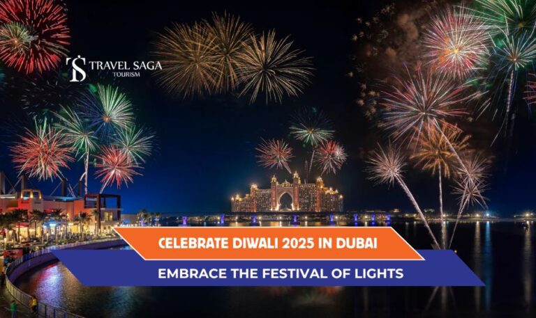 Ultimate Guide to Diwali in Dubai and Places to Visit During Diwali in Dubai Blog Banner By Travel Saga Tourism
