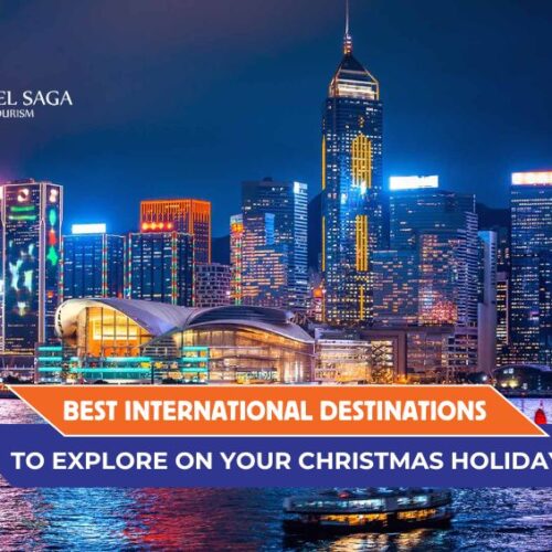 Best Christmas Destinations in the World and places to celebrate Christmas around the world Blog Banner By Travel Saga Tourism