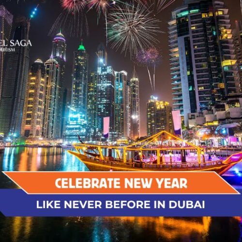 New Year in Dubai and New Year Eve Dinner Cruises blog banner by Travel Saga Tourism