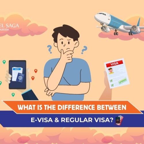 E visa Application and E visa vs regular visa Blog Banner By Travel Saga Tourism