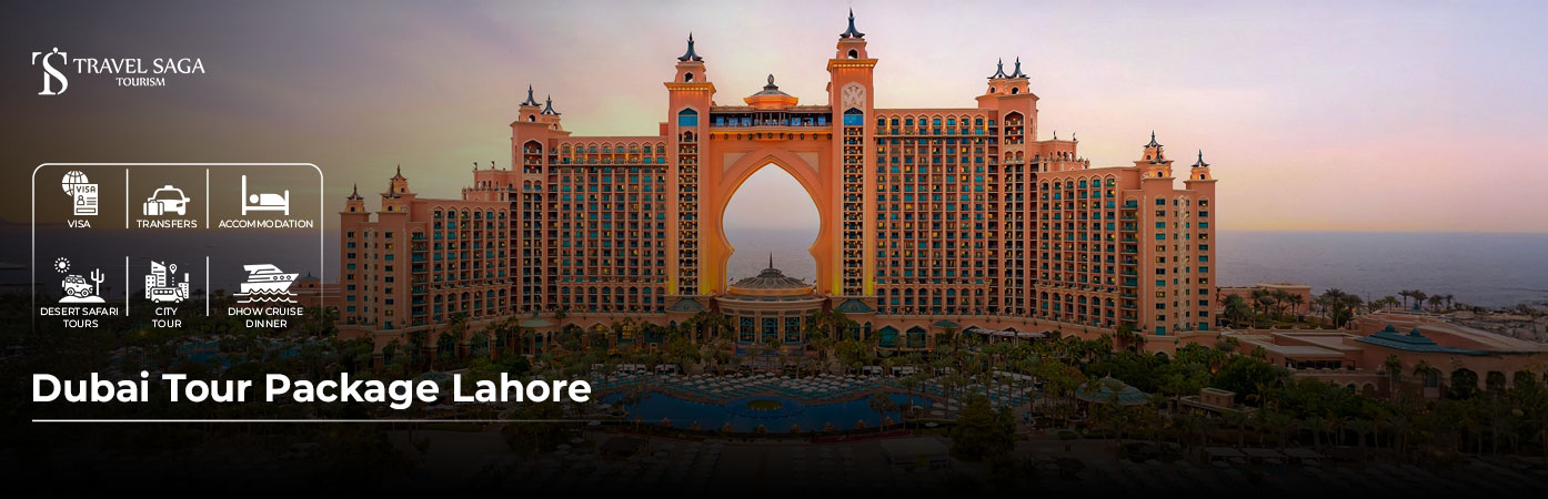 Book Dubai Tour Package Lahore highlighting Dubai’s vibrant skyline