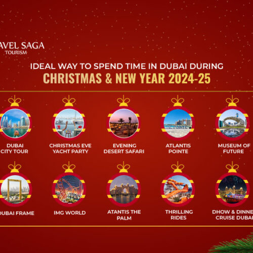 Plan Your Christmas And New Year Celebrations In UAE blog banner by Travel Saga Tourism