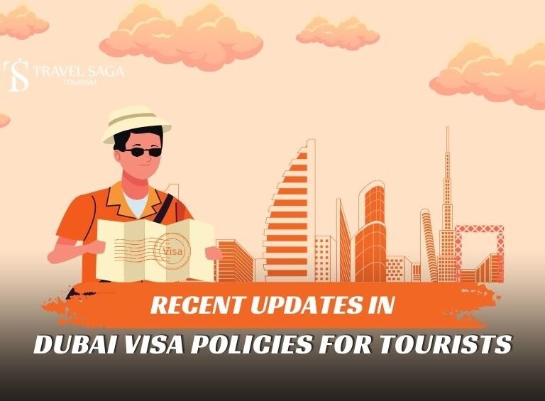 Dubai New Visa Rules For Travellers, New Visit Visa Rules in UAE Blog Banner by Travel Saga Tourism