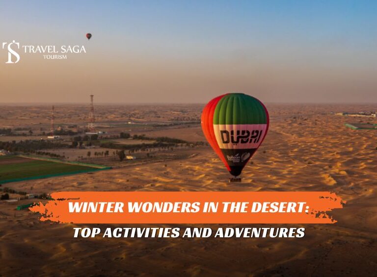 Winter Activities in Dubai and Dubai Winter Activities blog banner by Travel Saga Tourism