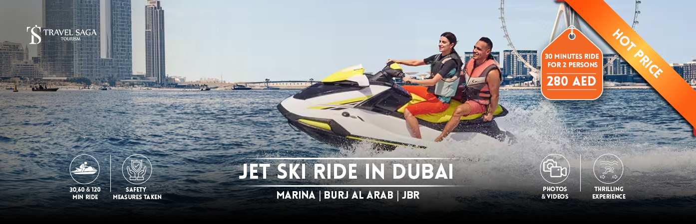 Jet ski ride in Dubai | rent a jet ski BT banner travel saga tourism