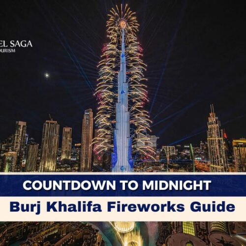 Burj Khalifa Fireworks show Dubai and New Year Fireworks Dubai blog banner by Travel Saga Tourism