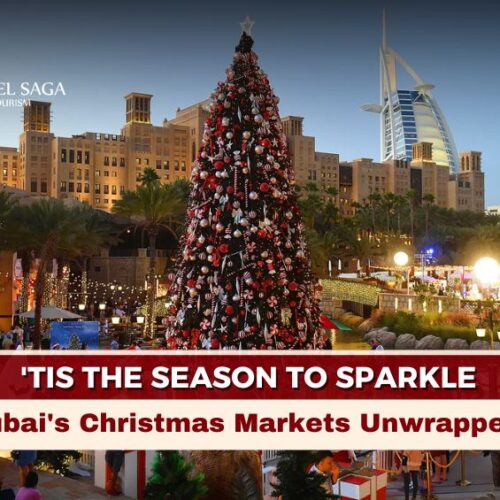 Christmas Locations in Dubai and Celebrating Christmas in Dubai blog banner by Travel Saga Tourism