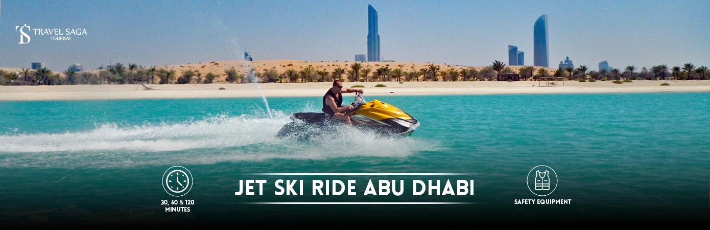 Jetskiing in Abu Dhabi, Waterskiing in Abu Dhabi bt banner by Travel Saga Tourism