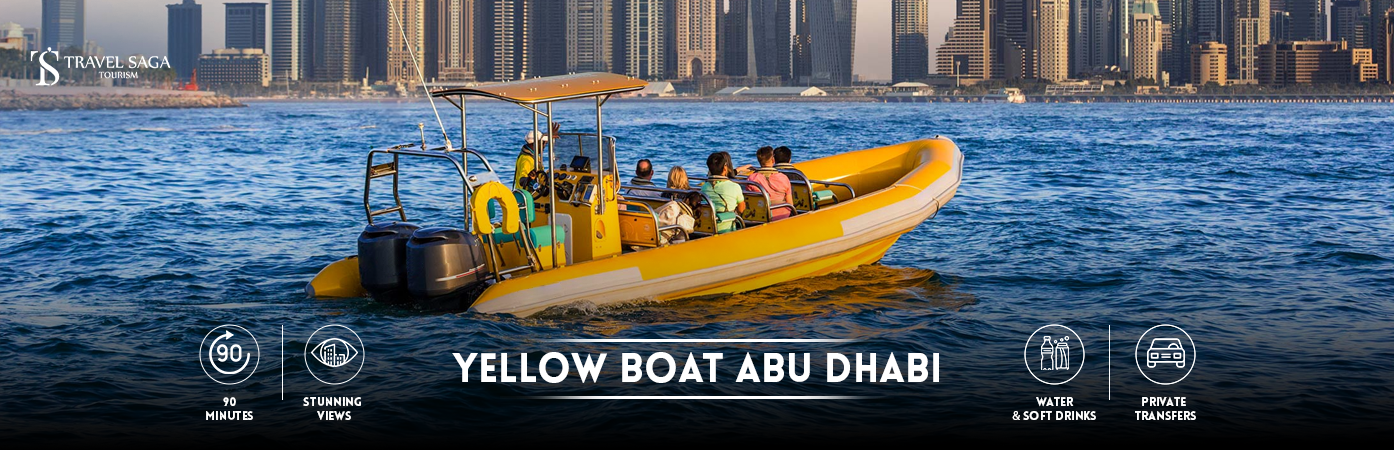 Yellow Boat Abu Dhabi | abu dhabi yellow boat tour Bt banner by Travel Saga Tourism
