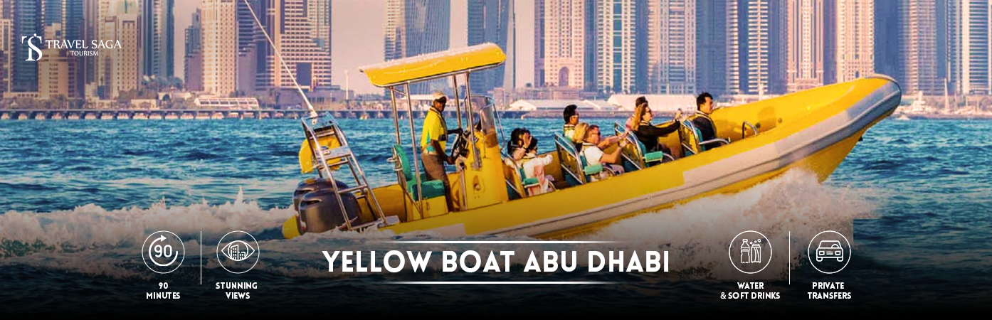 Yellow Boat Abu Dhabi | abu dhabi yellow boat tour Bt banner by Travel Saga Tourism