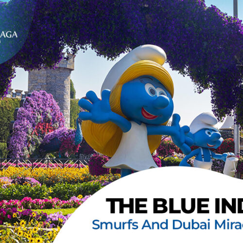 Dubai Miracle Garden Tickets and Smurfs Village at Dubai Miracle Garden Blog Banner Travel Saga Tourism