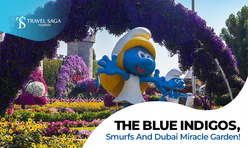 Dubai Miracle Garden Tickets and Smurfs Village at Dubai Miracle Garden Blog Banner Travel Saga Tourism