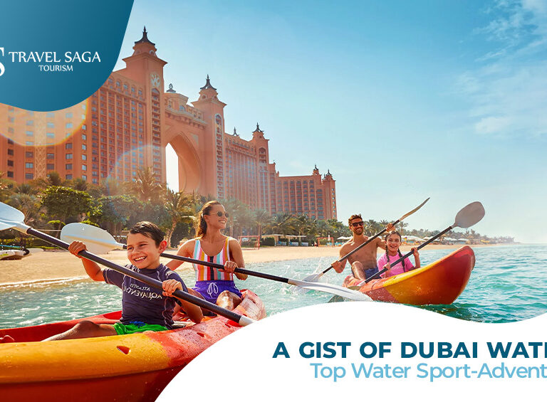 Top Dubai Water activities and Best Water Sports to Try in Dubai Blog Banner by Travel Saga Tourism
