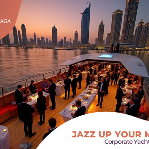 Corporate Yacht Party Dubai | Yacht Tours in Dubai Blog Banner by Travel Saga Tourism