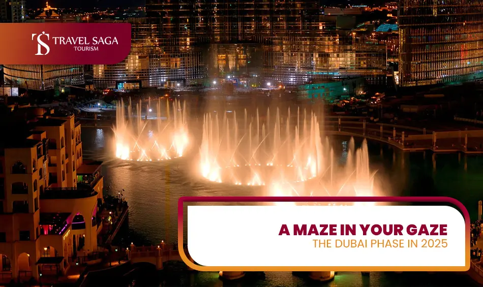 Maze Tower Dubai | Places to visit in Dubai Blog Banner by Travel Saga Tourism