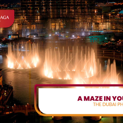 Maze Tower Dubai | Places to visit in Dubai Blog Banner by Travel Saga Tourism