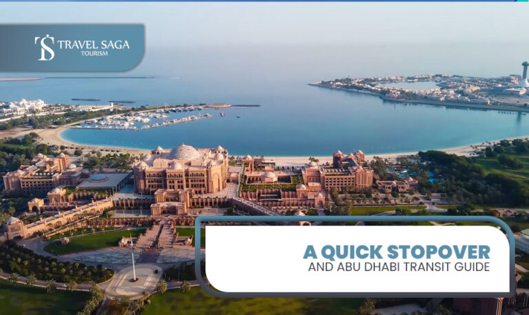 Book your Abu Dhabi stopover | Ultimate Abu Dhabi Transit Guide Blog Banner by Travel Saga Tourism