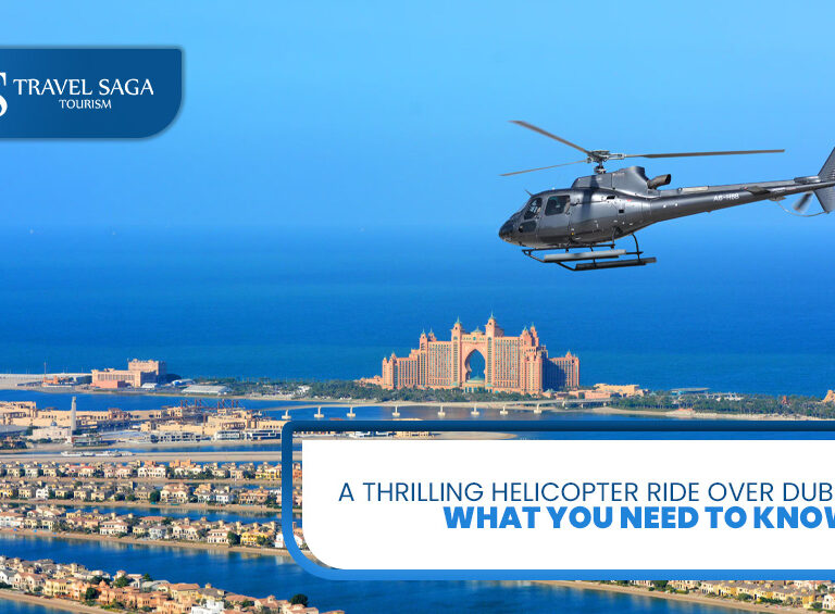 Helicopter Tour Dubai | Helicopter Ride Dubai Blog Banner by Travel Saga Tourism