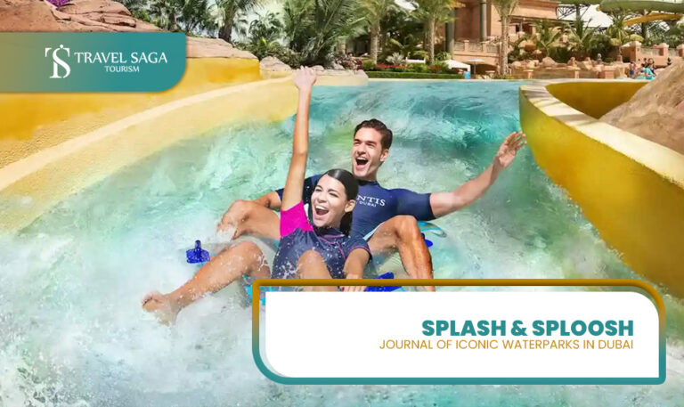 water parks in Dubai | Amusement Parks in Dubai Blog Banner by Travel Saga Tourism