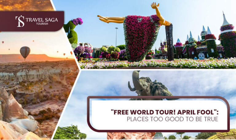 April Fool’s Day traditions and places to visit on April Fool’s Day Blog Banner by Travel Saga Tourism