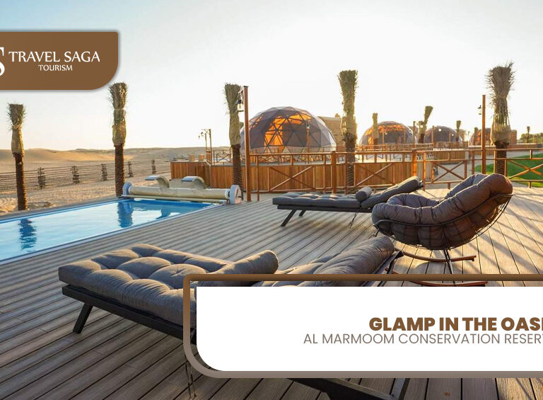 Al Marmoom Oasis Tour | Explore Al Marmoom Oasis Blog Banner by Travel Saga Tourism