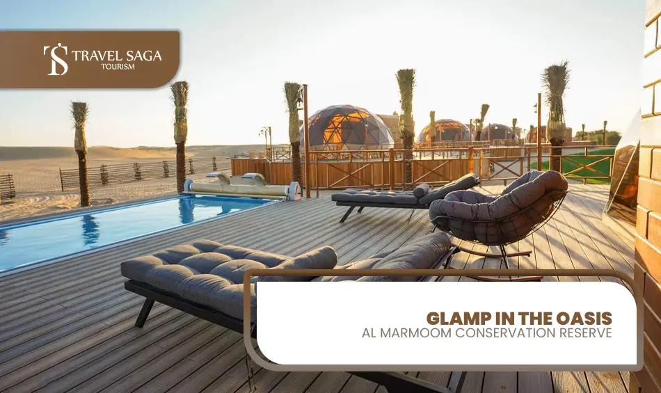 Al Marmoom Oasis Tour | Explore Al Marmoom Oasis Blog Banner by Travel Saga Tourism