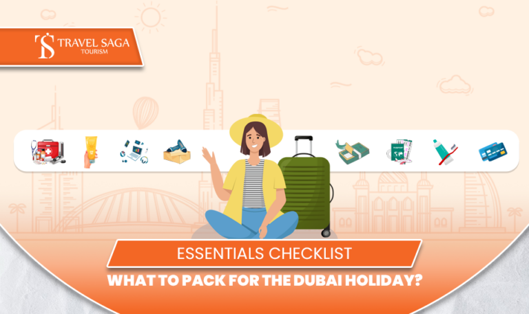 What To Pack Dubai Holiday package | attractions in Dubai Mall blog banner by travel saga tourism