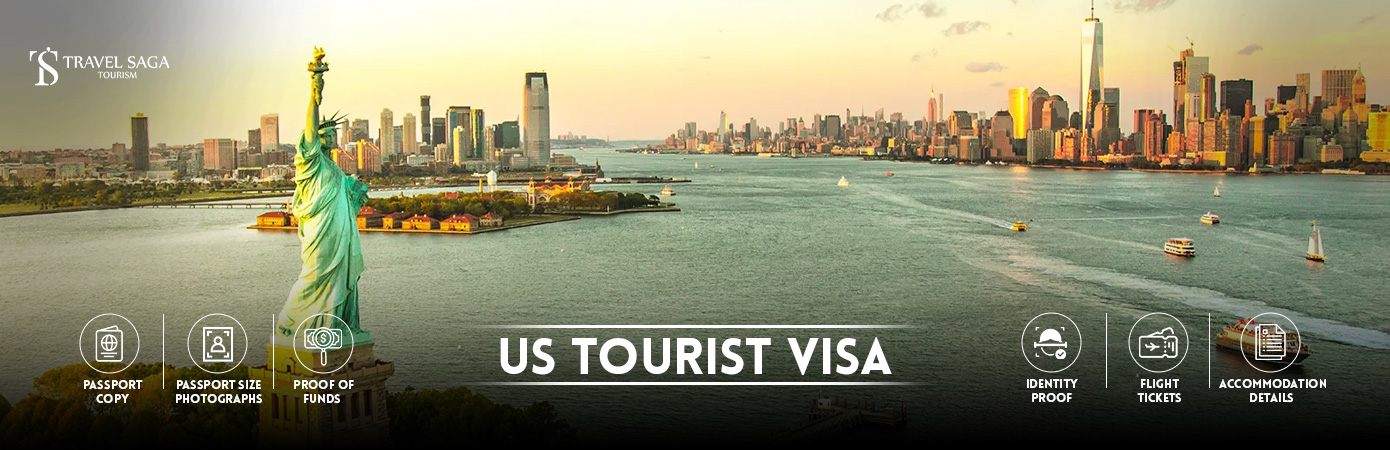 USA Visit Visa and USA Tourist Visa BT banner By Travel Saga Tourism