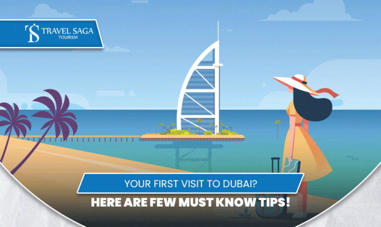Dubai travel guide for Indians | Essential Guidelines for First Trip to Dubai Blog Banner Travel Saga Tourism