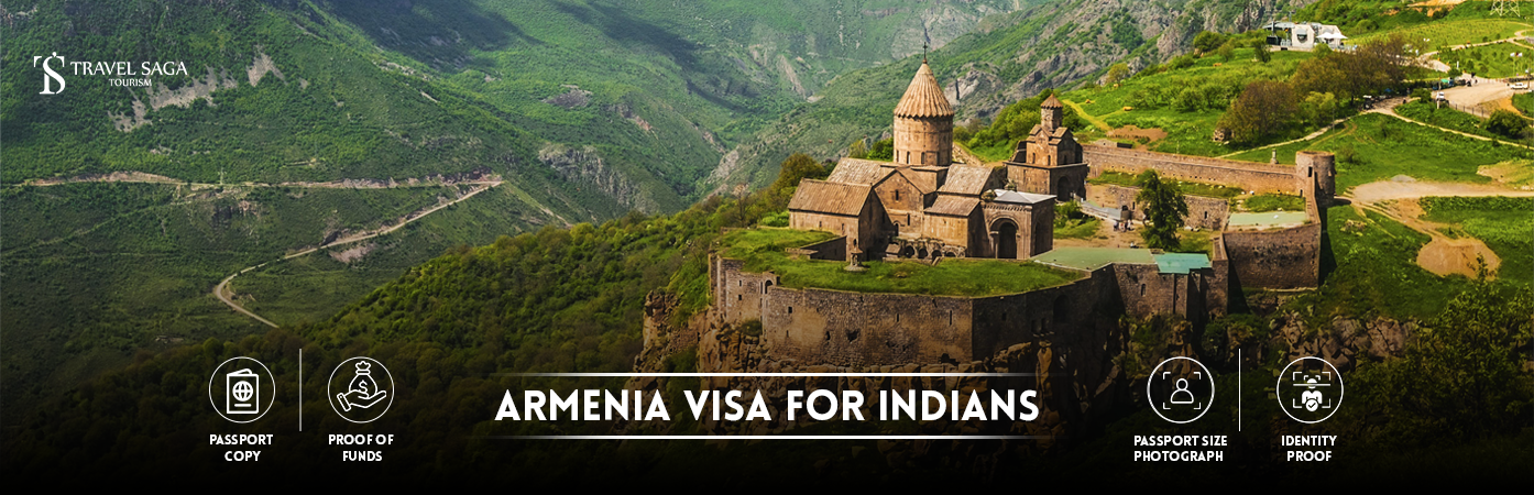 Armenia Visa for Indians | Armenian visa requirements for Indian citizens BT Banner by Travel Saga Tourism