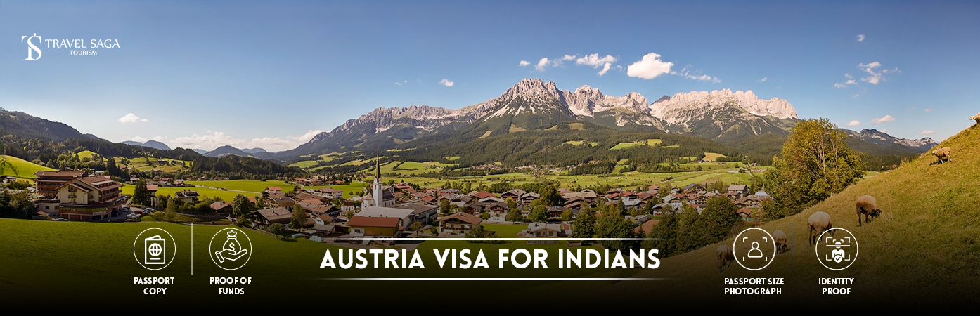 Austria Visa for Indians | Austria tourist visa from India BT Banner by Travel Saga Tourism