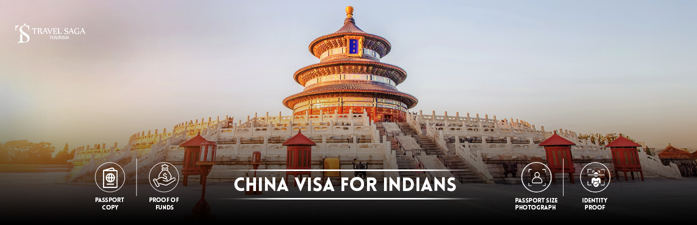 China Visa for Indians | China Tourist Visa from India BT Banner by Travel Saga Tourism