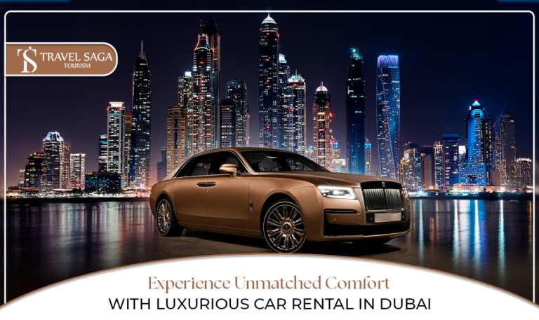 Luxury car rental Dubai | Dubai exotic car rental Blog banner by travel saga tourism